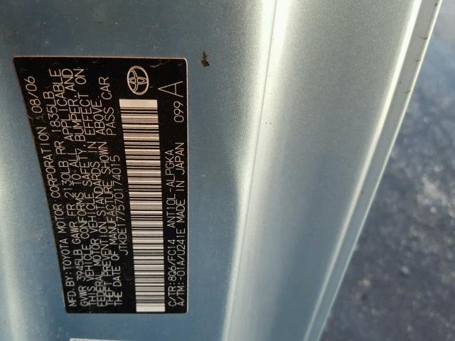 JTKDE177570174015 - 2007 TOYOTA SCION TC 蓝色 照片 10