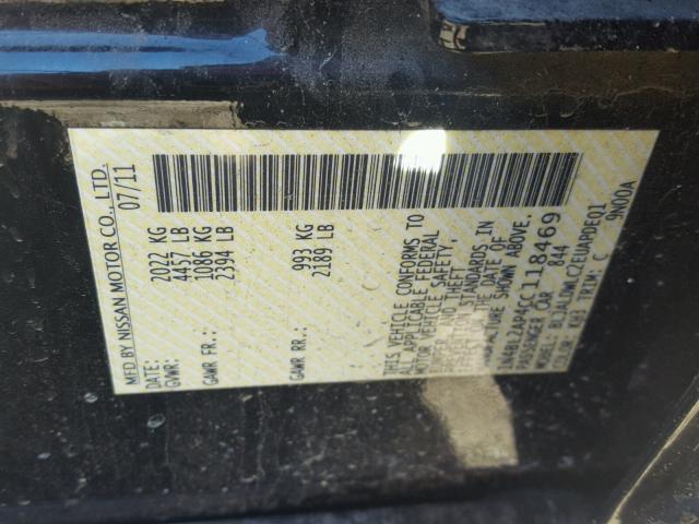 1N4BL2AP4CC118469 - 2012 NISSAN ALTIMA SR BLACK photo 10