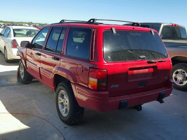 1J4GZ78Y7WC324751 - 1998 JEEP GRAND CHER RED photo 3