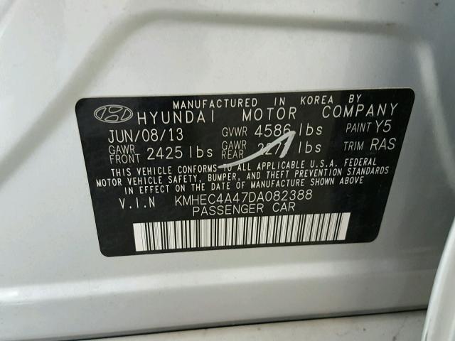 KMHEC4A47DA082388 - 2013 HYUNDAI SONATA HYB SILVER photo 10