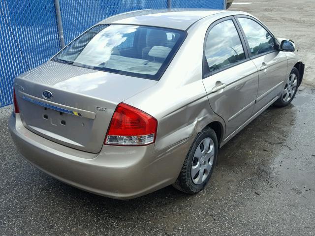 KNAFE121185494484 - 2008 KIA SPECTRA EX BEIGE photo 4