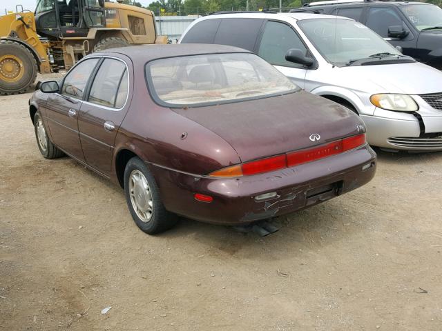 JNKAY21D1TM302354 - 1996 INFINITI J30 MAROON photo 3