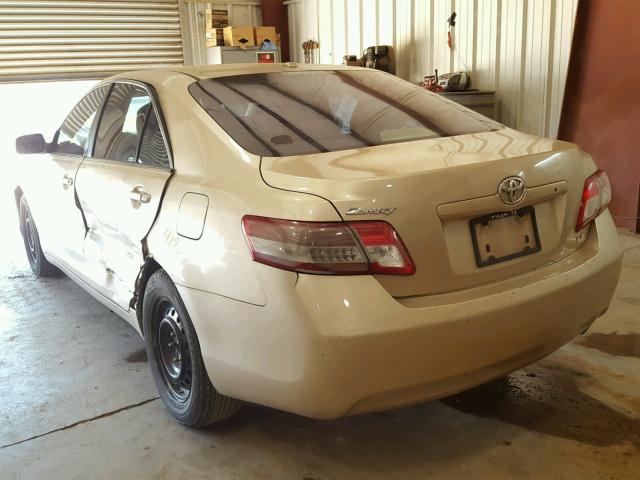 4T4BF3EK8AR021208 - 2010 TOYOTA CAMRY BASE GOLD photo 3