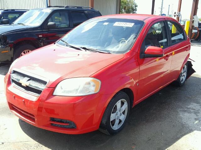 KL1TD56E89B303442 - 2009 CHEVROLET AVEO RED photo 2