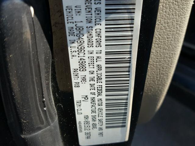 1J8HG48N96C149089 - 2006 JEEP COMMANDER BLACK photo 10