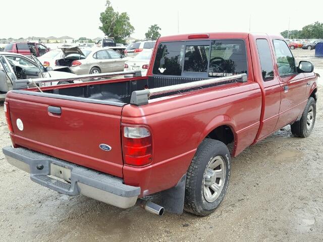 1FTYR44UX3PB61674 - 2003 FORD RANGER RED photo 4