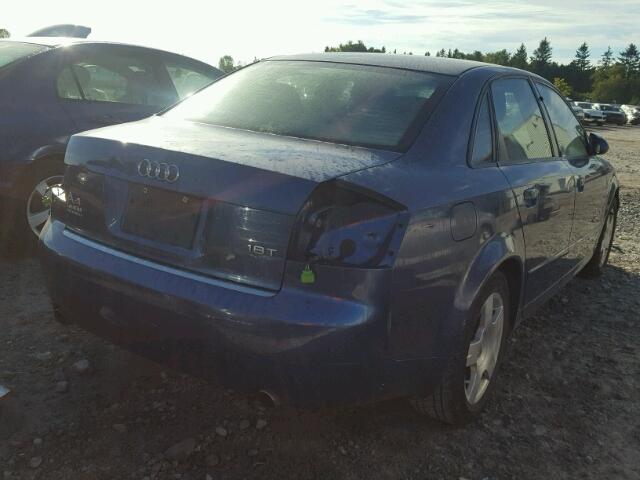 WAUJC68E04A148936 - 2004 AUDI A4 1.8T BLUE photo 4