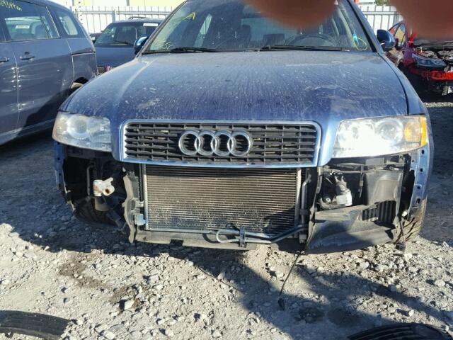 WAUJC68E04A148936 - 2004 AUDI A4 1.8T BLUE photo 9