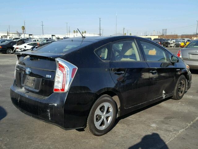 JTDKN3DU3C5494371 - 2012 TOYOTA PRIUS BLACK photo 4