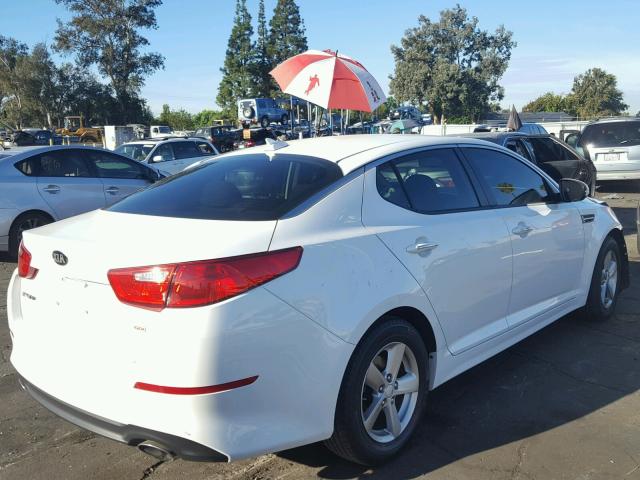 5XXGM4A74FG464986 - 2015 KIA OPTIMA WHITE photo 4