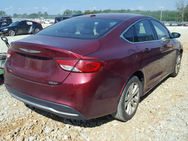 1C3CCCAB3GN159831 - 2016 CHRYSLER 200 LIMITE MAROON photo 4