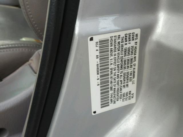 5FNRL18714B113887 - 2004 HONDA ODYSSEY EX SILVER photo 10