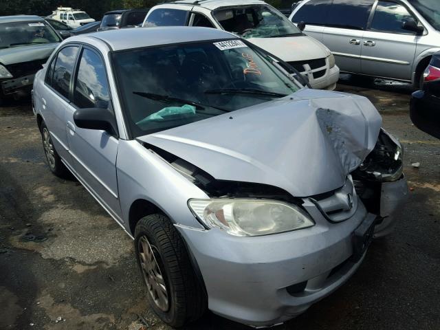 1HGES16545L031140 - 2005 HONDA CIVIC LX SILVER photo 1