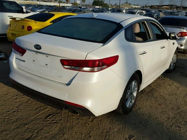 KNAGT4L34G5095515 - 2016 KIA OPTIMA LX WHITE photo 4