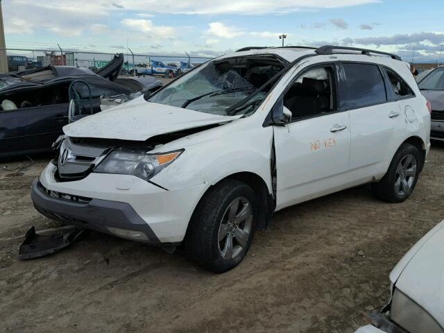 2HNYD28898H003624 - 2008 ACURA MDX SPORT WHITE photo 2