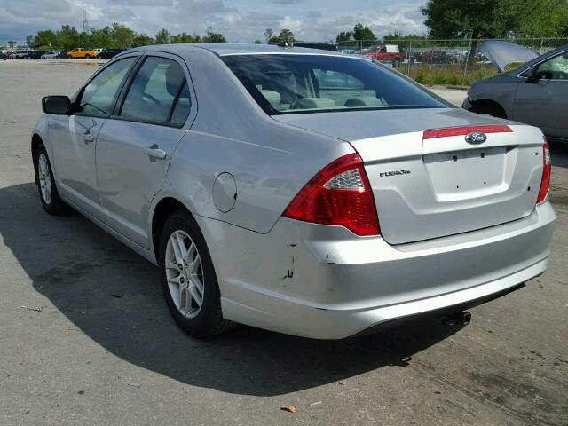 3FAHP0GA6AR340631 - 2010 FORD FUSION SILVER photo 3