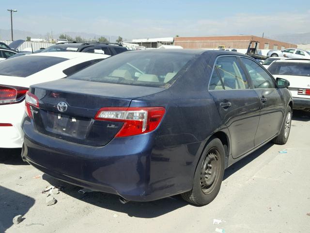 4T4BF1FK8ER380728 - 2014 TOYOTA CAMRY L BLUE photo 4