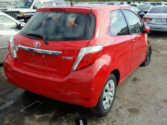 JTDJTUD33ED592422 - 2014 TOYOTA YARIS RED photo 4