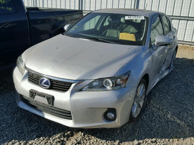 JTHKD5BH4C2098275 - 2012 LEXUS CT 200 SILVER photo 2