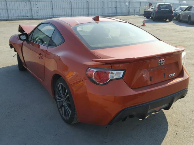 JF1ZNAA19F9708831 - 2015 TOYOTA SCION FR-S ORANGE photo 3