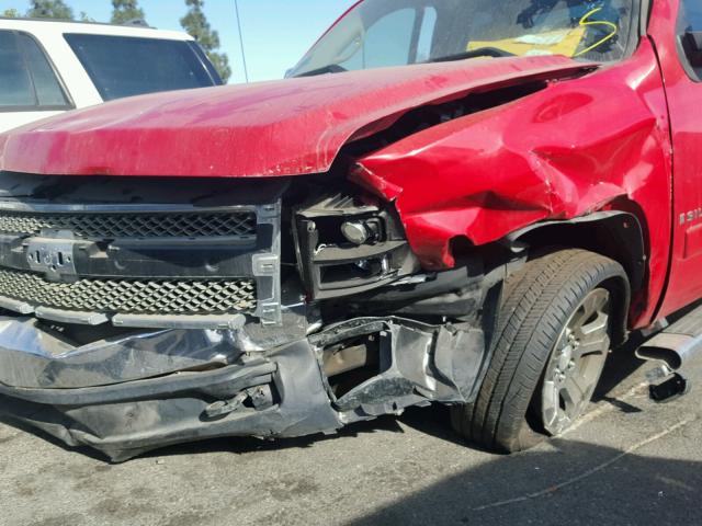 2GCEC19C071582454 - 2007 CHEVROLET SILVERADO RED photo 9