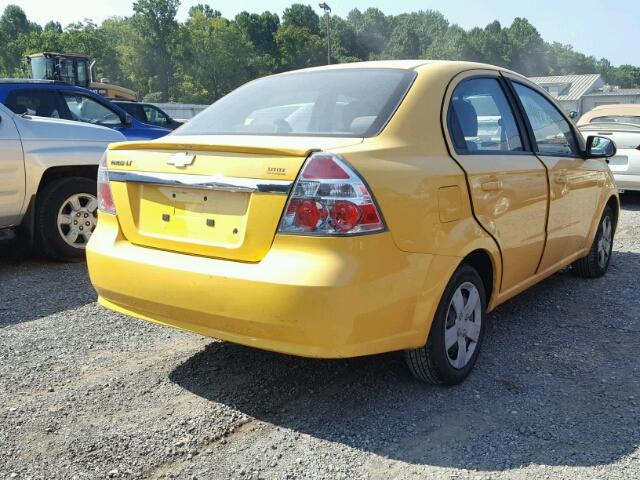 KL1TD5DE7AB049813 - 2010 CHEVROLET AVEO LS YELLOW photo 4