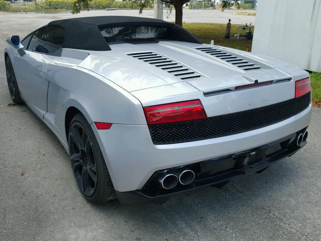 ZHWGU6AU6BLA10423 - 2011 LAMBORGHINI GALLARDO S SILVER photo 3