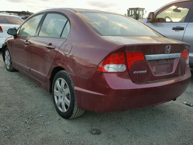 19XFA16509E035027 - 2009 HONDA CIVIC LX RED photo 3