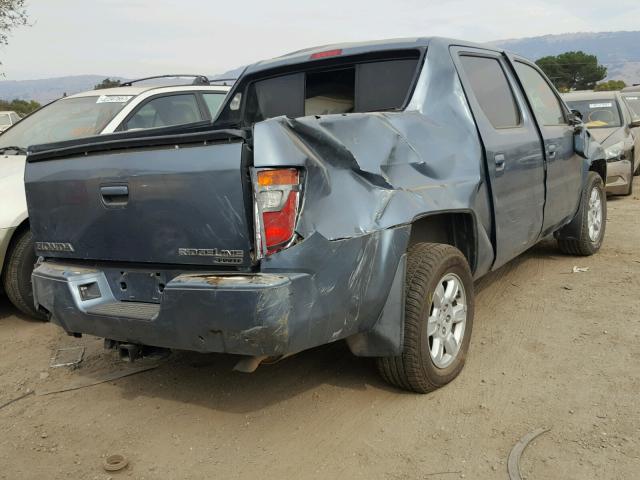 2HJYK16406H522558 - 2006 HONDA RIDGELINE BLUE photo 4