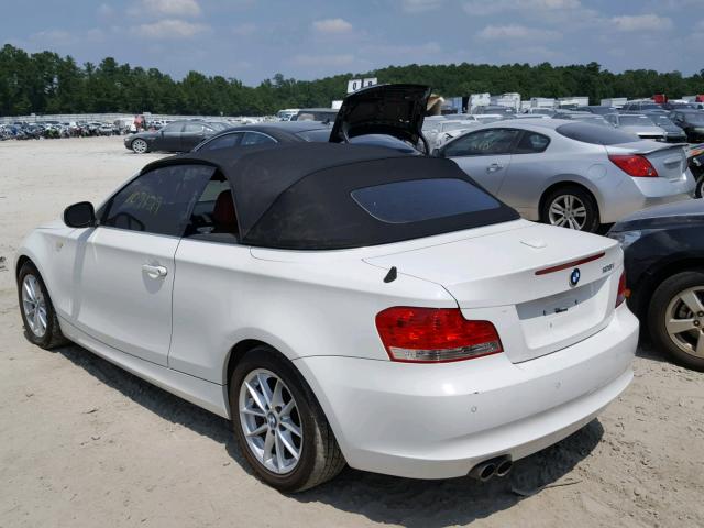 WBAUL7C57BVM80002 - 2011 BMW 128 I WHITE photo 3