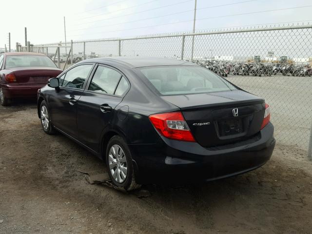 19XFB2F54CE369927 - 2012 HONDA CIVIC BLACK photo 3