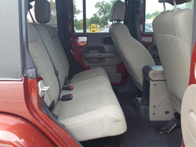 1J4GA59197L216839 - 2007 JEEP WRANGLER S RED photo 6