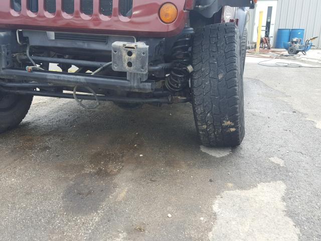 1J4GA59197L216839 - 2007 JEEP WRANGLER S RED photo 9