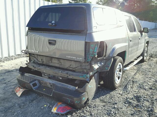 2HJYK16297H521036 - 2007 HONDA RIDGELINE GRAY photo 4