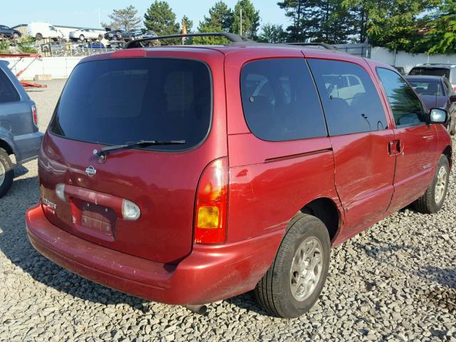 4N2XN11T3YD800470 - 2000 NISSAN QUEST SE RED photo 4