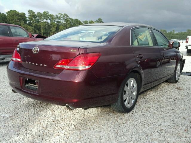 4T1BK36B77U179939 - 2007 TOYOTA AVALON MAROON photo 4