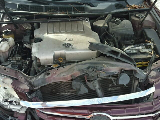 4T1BK36B77U179939 - 2007 TOYOTA AVALON MAROON photo 7