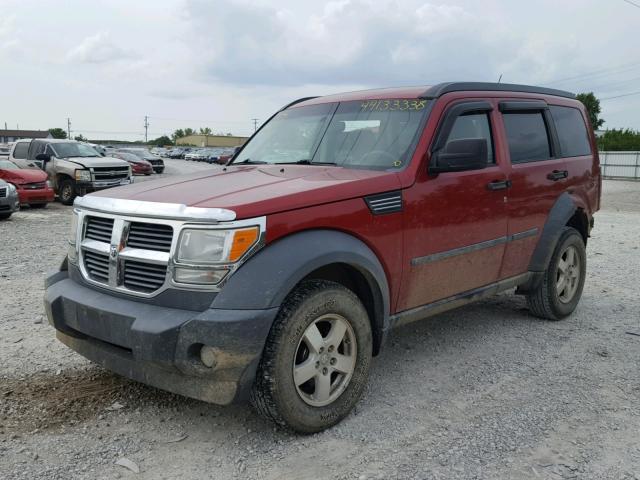 1D8GU28K97W643220 - 2007 DODGE NITRO SXT RED photo 2