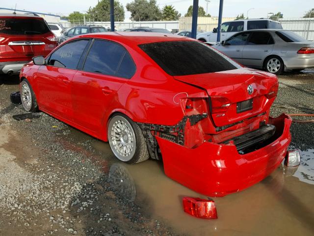 3VW1K7AJ0EM376598 - 2014 VOLKSWAGEN JETTA BASE RED photo 3