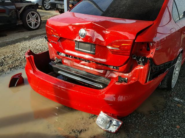 3VW1K7AJ0EM376598 - 2014 VOLKSWAGEN JETTA BASE RED photo 9