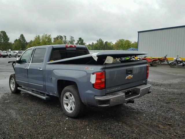 1GCUKSEC7FF205119 - 2015 CHEVROLET SILVERADO BLUE photo 3