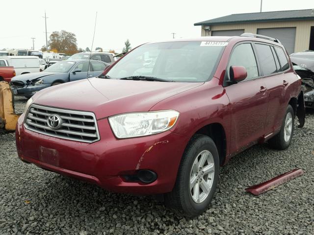 JTEDS41A082049642 - 2008 TOYOTA HIGHLANDER MAROON photo 2