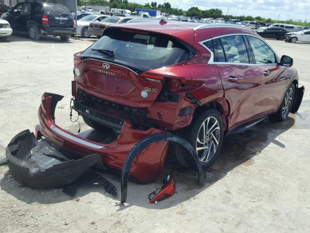 SJKCH5CP5JA048873 - 2018 INFINITI QX30 BASE RED photo 4