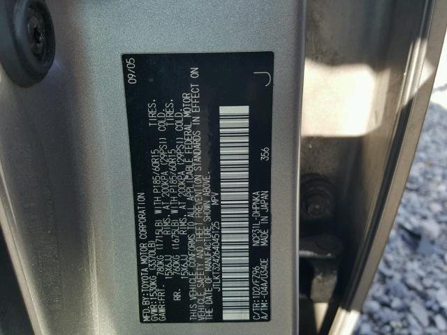 JTLKT324264045125 - 2006 TOYOTA SCION XB Plata foto 10