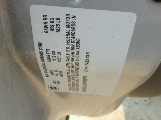 1G1NE52J116139278 - 2001 CHEVROLET MALIBU LS SILVER photo 10