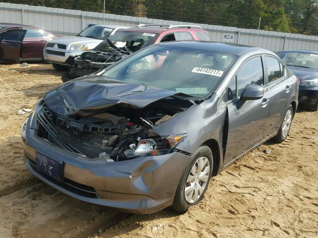 2HGFB2F59CH568767 - 2012 HONDA CIVIC LX GRAY photo 2