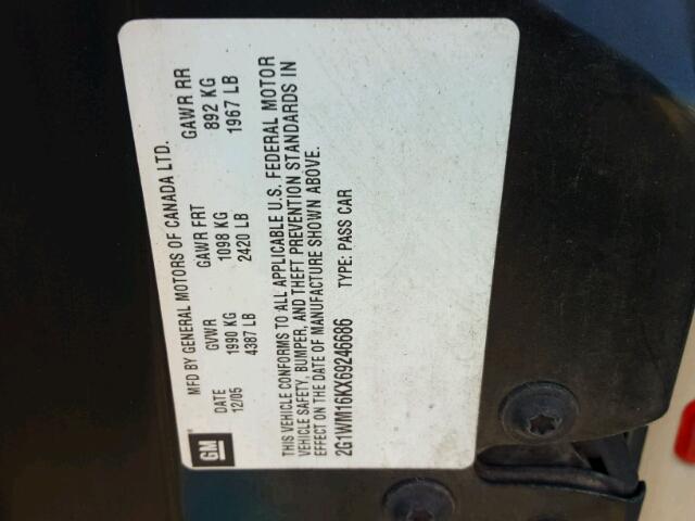 2G1WM16KX69246686 - 2006 CHEVROLET MONTE CARL 黑色 照片 10