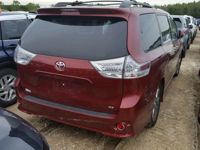 5TDXK3DC8ES460316 - 2014 TOYOTA SIENNA SPO RED photo 4