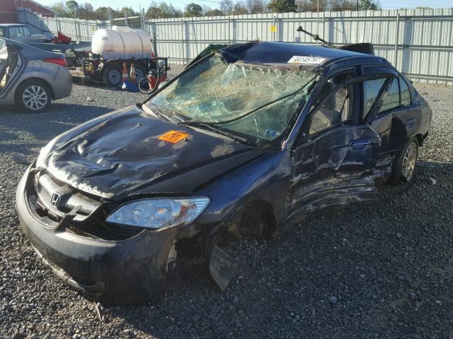 2HGES16525H560437 - 2005 HONDA CIVIC LX BLUE photo 2