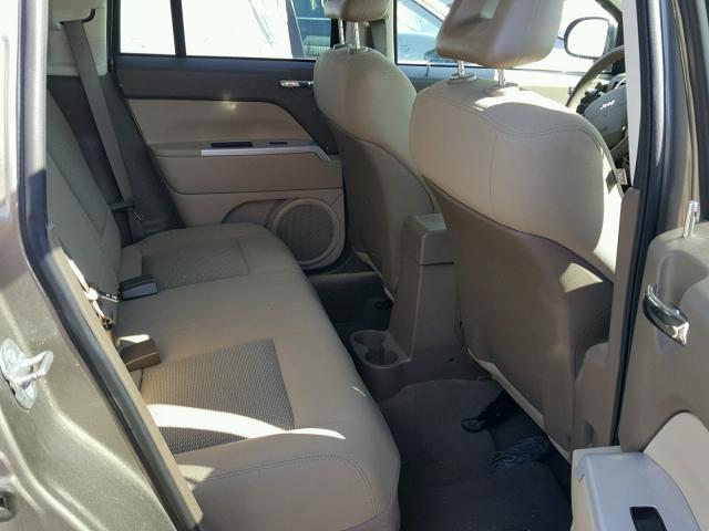 1J8FT47038D589489 - 2008 JEEP COMPASS SP TAN photo 6